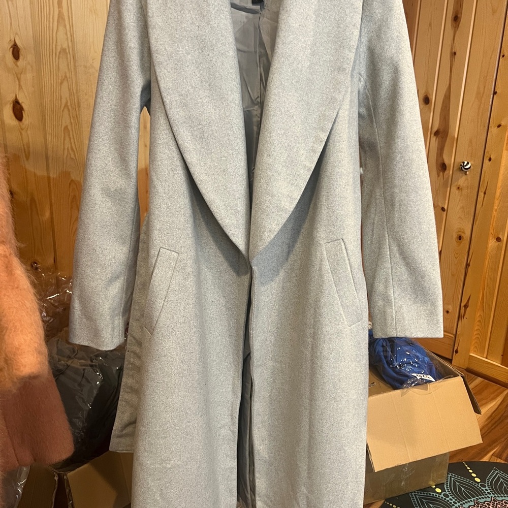 Women's Gray Belted coat